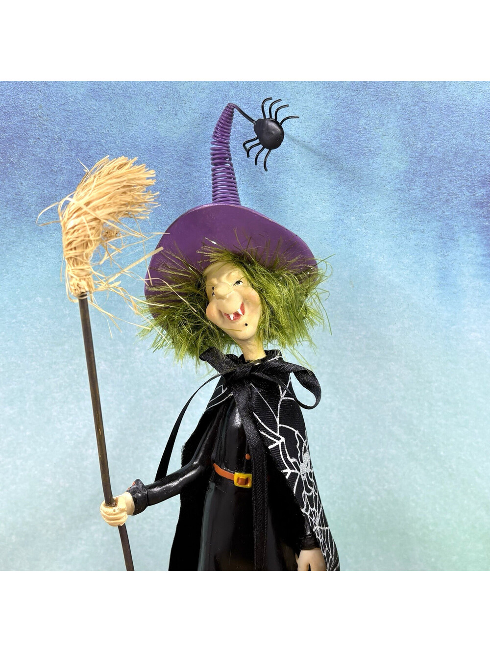 Halloween Witch Holding Pumpkin Figurine Statue Tabletop Decor 13”